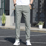 Men Casual Pants Slim Straight Breathable Stretch Classic Trousers for Men Spring Autumn Streetwear Khaki Pant Male High-quality