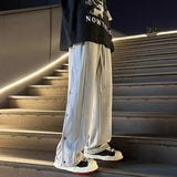 Streetwear Sweatpants Spring Men Pants Overalls Hip Hop Joggers Baggy Loose Side Buttons Trousers