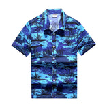 Summer Breathable Hawaiian Shirts Men Coconut Tree Printed Short Sleeve Button Down Vacation Chemise Homme Plus Size 3XL 4XL 5XL