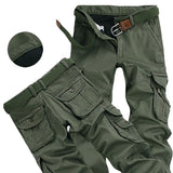 Men's Winter Pant Thick Warm Cargo Pant Casual Fleece Pocket Fur Trouser Plus Size Brushed Fashion Loose Baggr Worker Male