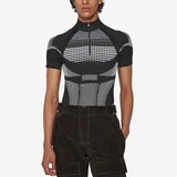 New Fashion Dots Print Slim T-shirts Mens Clothes Y2K Trend Zipper Turtleneck Tops Spring Summer Men Trend Tees Streetwear