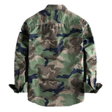 Men's Double Pocket Camo Shirt Men Camouflage Cargo Shirts High Quality Outdoor Hiking Sport Youth Out Wear Shirts