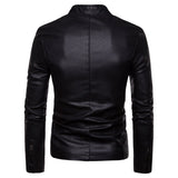 Faux Leather Men's Jacket: Slim Fit and Perfect for Spring and Autumn，Motorcycle Clothes，Affordable, High Quality, Match