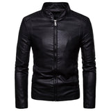 Faux Leather Men's Jacket: Slim Fit and Perfect for Spring and Autumn，Motorcycle Clothes，Affordable, High Quality, Match