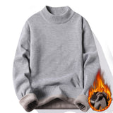 Fashion Men's Casual Slim Fit Basic Turtleneck Knitted Sweater High Collar Pullover Male Double Collar Autumn Winter Tops