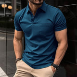 Summer New Men's Casual Short-Sleeved Polo Shirt Office Fashion Lapel T-Shirt Men's Breathable Polo Shirt Men's Clothing