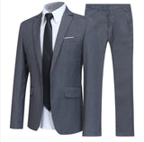 Men Blazers Sets 2 Pieces Elegant Luxury Formal Wedding 3 Suits Full Business Korean Pants Blue Coats Jackets