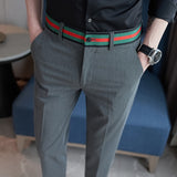 Men Boutique Slim Suits Pants Male Formal Wear Fit Trousers Men British Style Decoration Business Casual Suit Pants 28-36