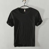 Summer Pure Cotton T-shirt For Men O-Neck Solid Color Casual Thin T Shirt Basic Tees Plus Size Male Short Sleeve Tops Clothing