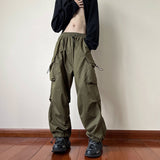 Black samurai men's pants oversize pants high street fashion plush knickerbockers American straight charging overalls