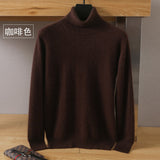 Men's Turtleneck 100% Mink Cashmere Sweater Men Autumn and Winter Large Size Loose Knitted Sweater Keep Warm Top Men Jumper