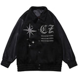 Y2k Vintage Varsity Jacket Men Loose Lapel Pilot Bomber Jacket Baseball Coats Embroidery Return Women Coat Hip Hop Streetwear