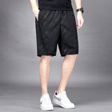 Men's New Casual Summer Elastic Waist Shorts Ice Silk Quick Drying Fashion Printed Shorts Men's Large Size Sports Beach Shorts