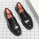 Elegant Men Social Casual Shoes Pointed Thick bottom Loafers For Men Driving Moccasins Comfortable Slip-On Tassel Wedding Shoes