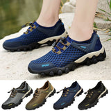 Men Casual Tennis Sneakers Summer Fashion Breathable Mesh Shoes Mens Non-Slip Hiking Shoes Sneaker for Men Climbing Trekking