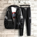 Harajuku Style Tracksuit Men 2 Piece Set Long Sleeve Hoodie Jacket and Sweatpants Men Jogging Suit Lightweight Clothes Autumn