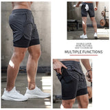 Summer New Men's Camo Running Shorts 2-in-1 Double Layer Quick Drying Gym Fitness Jogging Training Sports Casual Shorts