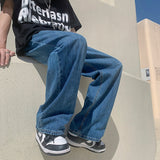 4 Colors Baggy Jeans Men Fashion Casual Wide Leg Jeans Men Streetwear Loose Hip Hop Straight Denim Pants Mens Trousers M-2XL