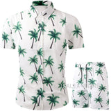 Men Clothing Set  Two Piece Set Summer Beach Wear Floral Print Casual Shirt and Shorts Set Hawaiian Shirt Holiday Clothes