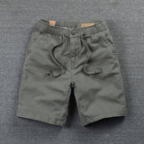 Shorts Mens Casual Cotton Shorts Work Trousers Knee Length Elastic Waist Men Chino Shorts