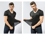 New Men's Sexy Ice Silk T-Shirts Solid Color Male Transparent Quick-dry Bodybuilding V-neck Short Sleeves Thin t shirt Tops Plus