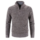 Winter Men's Fleece Thicker Sweater Half Zipper Turtleneck Warm Pullover Quality Male Slim Knitted Wool Sweaters for Spring