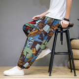 Chinese Style Man Pants Spring Summer Thin Breathable Cotton Linen Pants Men Harem Pants Printed Casual Pants Loose Pants Men