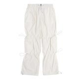 Big Pockets White Black Drawstring Straight Loose Cargos for Men and Women Wide Leg Baggy Track Pants Y2K Oversized Overalls