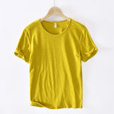 Summer Pure Cotton T-shirt For Men O-Neck Solid Color Casual Thin T Shirt Basic Tees Plus Size Male Short Sleeve Tops Clothing