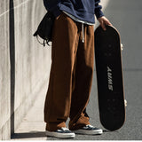 Men's Casual Pants Loose Straight Corduroy Pants Elastic Waist Sweatpants Fashion Streetwear Spring Men Sports Jogger Trousers