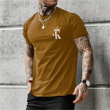 Men's T-shirt Retro Classic Slim Fit Sweat-absorbing Sports Fitness Advanced Short Sleeve Simple Style T Shirt Men Clothing Top