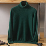 Men's Turtleneck 100% Mink Cashmere Sweater Men Autumn and Winter Large Size Loose Knitted Sweater Keep Warm Top Men Jumper