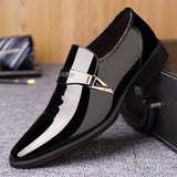 Moccasin Glitter Male Footwear Pointed Toe Shoes for Men Men Dress Leather Shoes Slip on Patent Leather Mens Casual Oxford Shoe