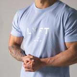 Summer Men's Gym Cotton Short Sleeves Round Neck T Shirts Fitness Bodybuilding Shirts Printed Fashion Men's Brand T Shirt Tops