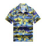 Summer Breathable Hawaiian Shirts Men Coconut Tree Printed Short Sleeve Button Down Vacation Chemise Homme Plus Size 3XL 4XL 5XL