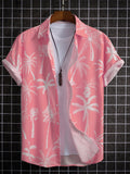 Men's Hawaiian Shirts For Men Short Sleeve 3D Printed Shirt Beach Blouse Orange Retro Tie Pattern  Shirts Summer Tops