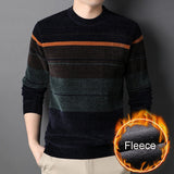 Fleece Sweater for Men Long Sleeve Autumn and Winter Warm Clothing Multi-color Printed Korean Male Sweater Loose Tops