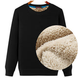 Autumn Winter Mens Fleece Sweatshirts Fuzzy Hoodless Wool Liner Sweater Thermal underwear Pullover Tops