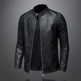 Large Size Autumn Fashion Trend Coat New Slim Stand Collar Motorcycle Leather Jacket Men's PU Handsome Top 5XL