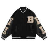 Gotmes Men Baseball Jacket Hip Hop Harajuku Embroidery Bone Letter Patchwork Bomber Coat Fashion High Street Casual Loose Jacket Unisex